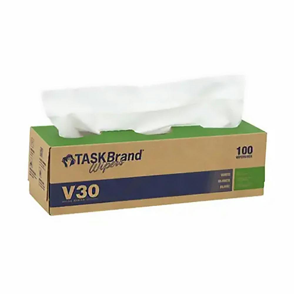 16" W x 8-1/2" L White Light-Duty Dry Wipers in Interfolded Box - Box of 100