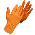 Medium Heavy-Duty Catch® Textured Orange Nitrile Gloves (100 per Box)