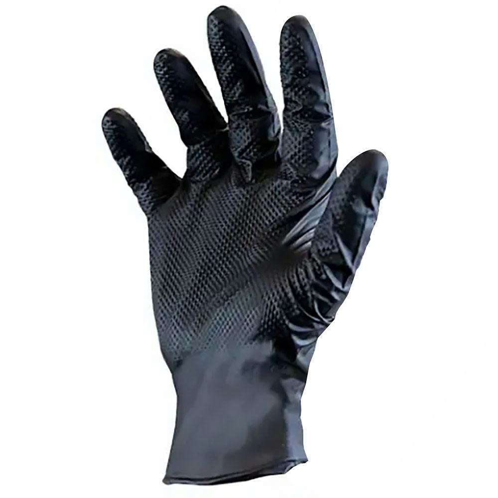 Large Light-Duty Catch® Textured Black Nitrile Gloves (100 per Box)