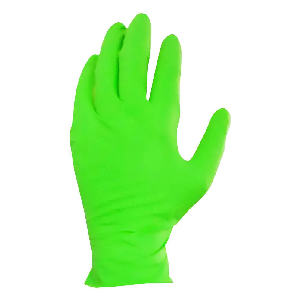 Large Heavy-Duty Catch® Textured Green Nitrile Gloves (100 per Box)