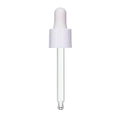 18/415 Smooth White Polypropylene Cervino Dropper Cap with White Rubber Bulb & 71mm L Glass Pipette with Ball Tip