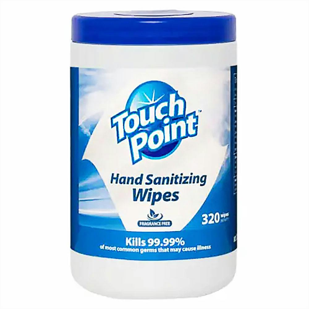 6.7" W x 6.75" L Fragrance-Free TouchPoint® Hand Sanitizing Wipes - Canister of 320