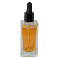 30mL Clear Square Glass Bottle with 18/415 Smooth Black Cervino Dropper Cap with Black Rubber Bulb & Ball Tip Glass Pipette