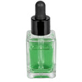 30mL Clear Rounded Square Glass Bottle with 18/415 Smooth Black Cervino Dropper Cap with Black Rubber Bulb & Ball Tip Glass Pipette