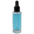 30mL Clear Tall Cylinder Glass Bottle with 18/415 Smooth Black Cervino Dropper Cap with Black Rubber Bulb & Ball Tip Glass Pipette