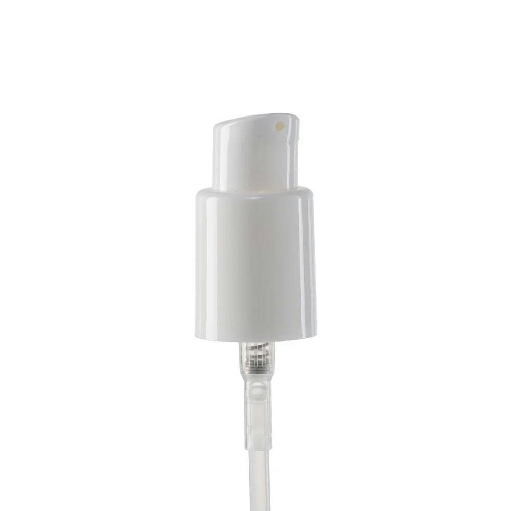 18/415 White Polypropylene Denali Treatment Pump with Tall Smooth Collar & 7.25" (184.2mm) Dip Tube