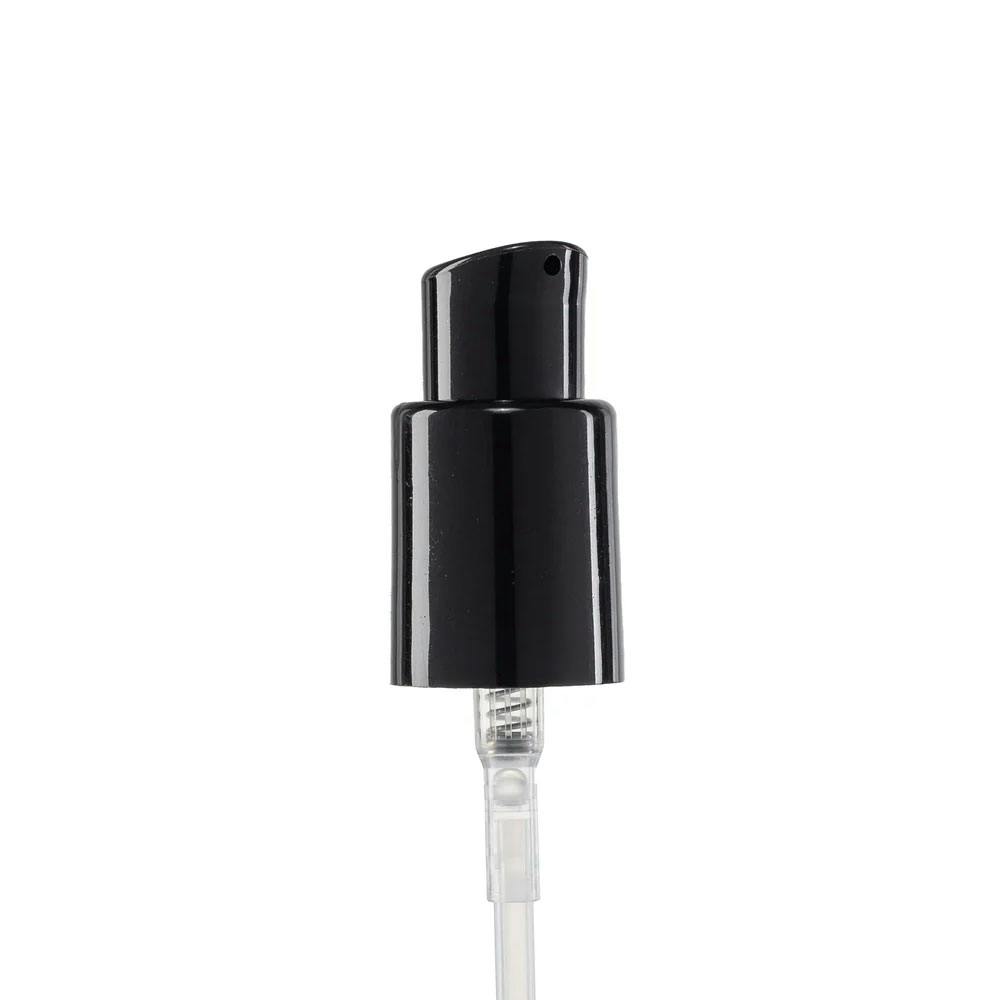 18/415 Black Polypropylene Denali Treatment Pump with Tall Smooth Collar & 7.25" (184.2mm) Dip Tube