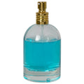 100mL Clear Begonia Dome Round Glass Bottle with 18/415 Gold Metal Finger Sprayer with Swirl Collar & Overcap