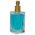 50mL Clear Square Glass Bottle with 18/415 Gold Metal Finger Sprayer with Swirl Collar & Overcap