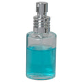 30mL (1 oz.) Clear Stubby Cylinder Glass Bottle with 18/415 Silver Metal Finger Sprayer with Swirl Collar & Overcap
