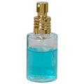 30mL (1 oz.) Clear Stubby Cylinder Glass Bottle with 18/415 Gold Metal Finger Sprayer with Swirl Collar & Overcap