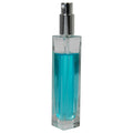 50mL Clear Tall Slim Square Glass Bottle with 18/415 Silver Metal Treatment Pump with Smooth Collar & Overcap