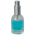 30mL Clear Begonia Dome Round Glass Bottle with 18/415 Matte Silver Metal Finger Sprayer with Smooth Collar & Overcap