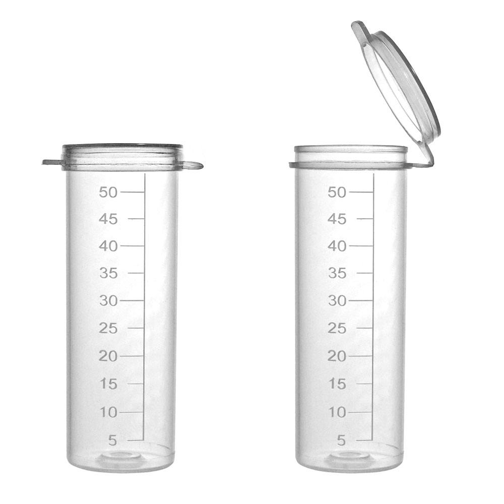 50mL Natural Polypropylene Sterile Flip-Top Vial with Hinged Lid - Case of 500