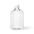 1000mL Clear PET Sterile Square Media Storage Bottle with 44mm White Cap - Individually Wrapped; Case of 12