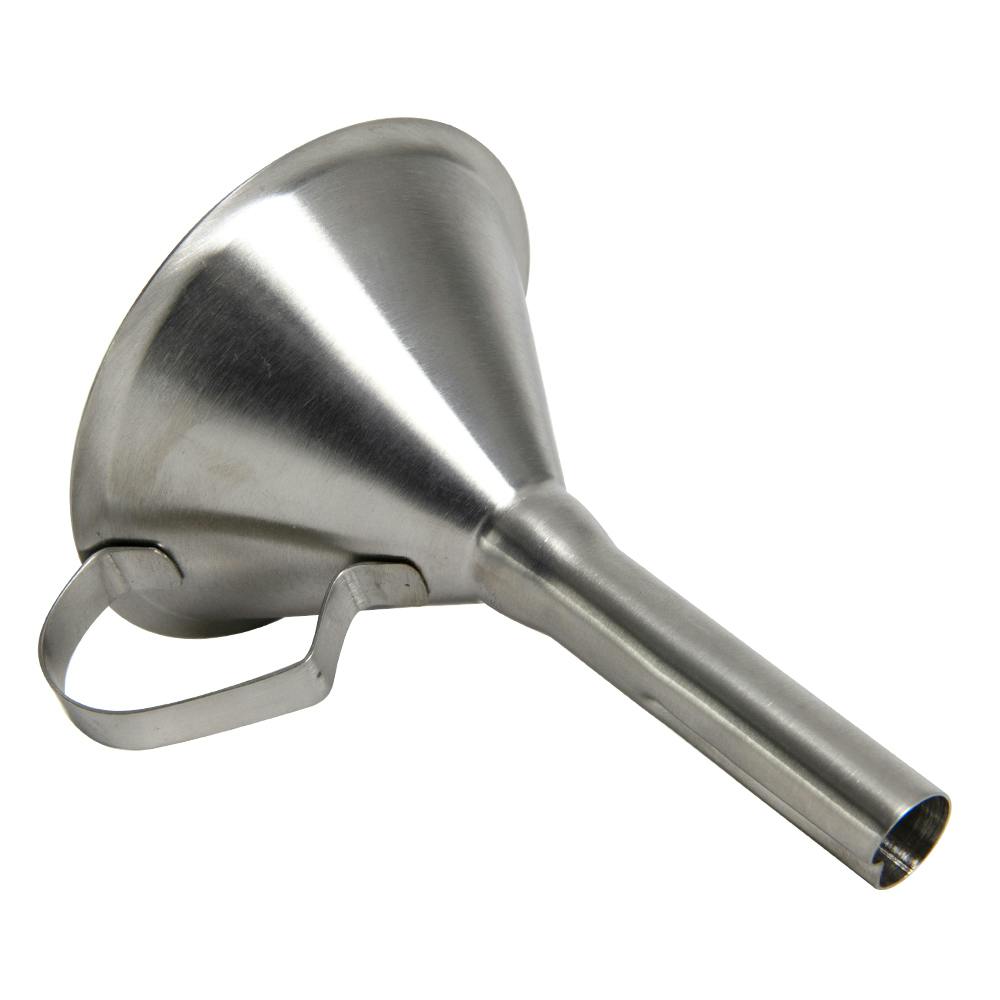 3.15" Top Dia. Stainless Steel Funnel with Handle & 0.47" OD Spout