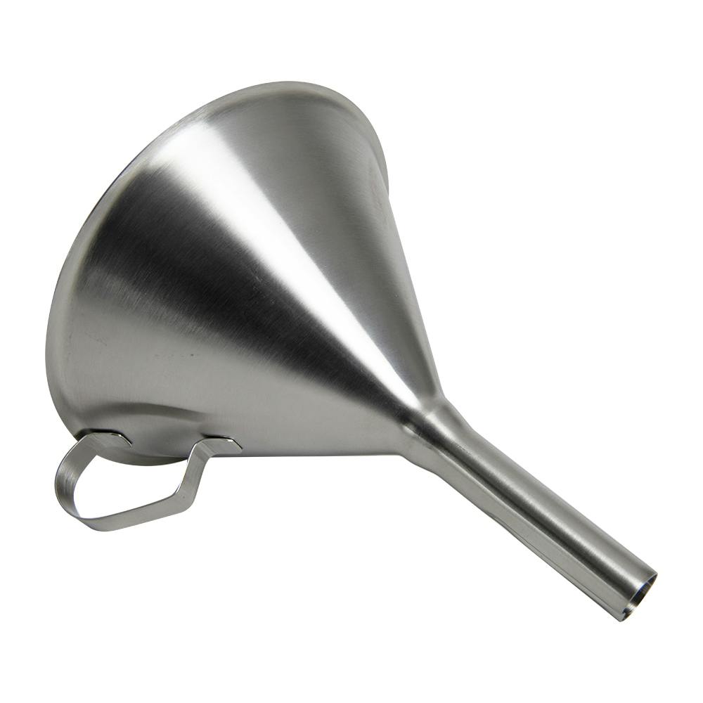 4.72" Top Dia. Stainless Steel Funnel with Handle & 0.47" OD Spout