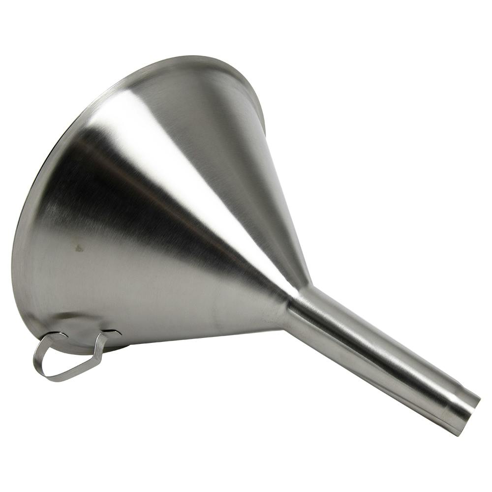 7.87" Top Dia. Stainless Steel Funnel with Handle & 0.79" OD Spout