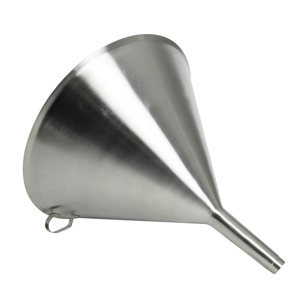 11.81" Top Dia. Stainless Steel Funnel with Handle & 0.79" OD Spout