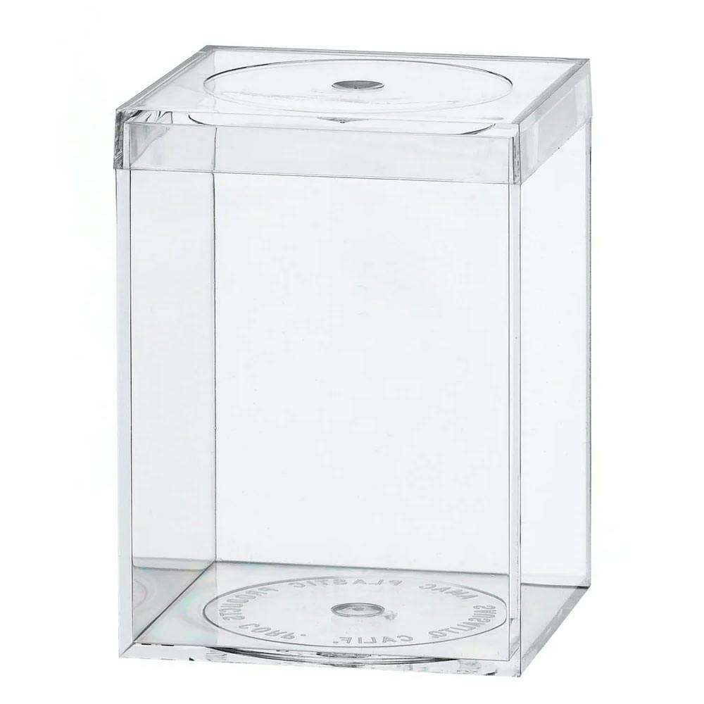 Clear Polystyrene Box with Flat Top Lid - 2-5/16" L x 2-5/16" W x 3-1/16" Hgt. (Case of 15)