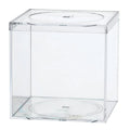 Clear Polystyrene Box with Flat Top Lid - 4" L x 4" W x 4" Hgt. (Case of 8)