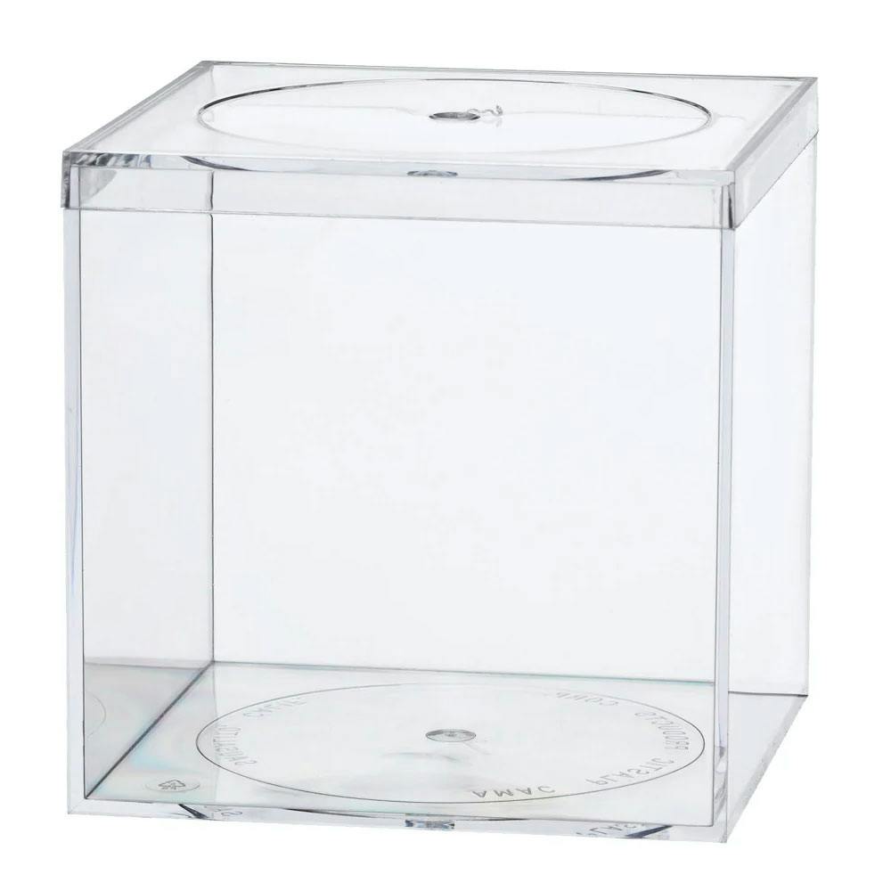 Clear Polystyrene Box with Flat Top Lid - 4" L x 4" W x 4" Hgt. (Case of 8)