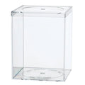 Clear Polystyrene Box with Flat Top Lid - 4" L x 4" W x 5-1/16" Hgt. (Case of 8)