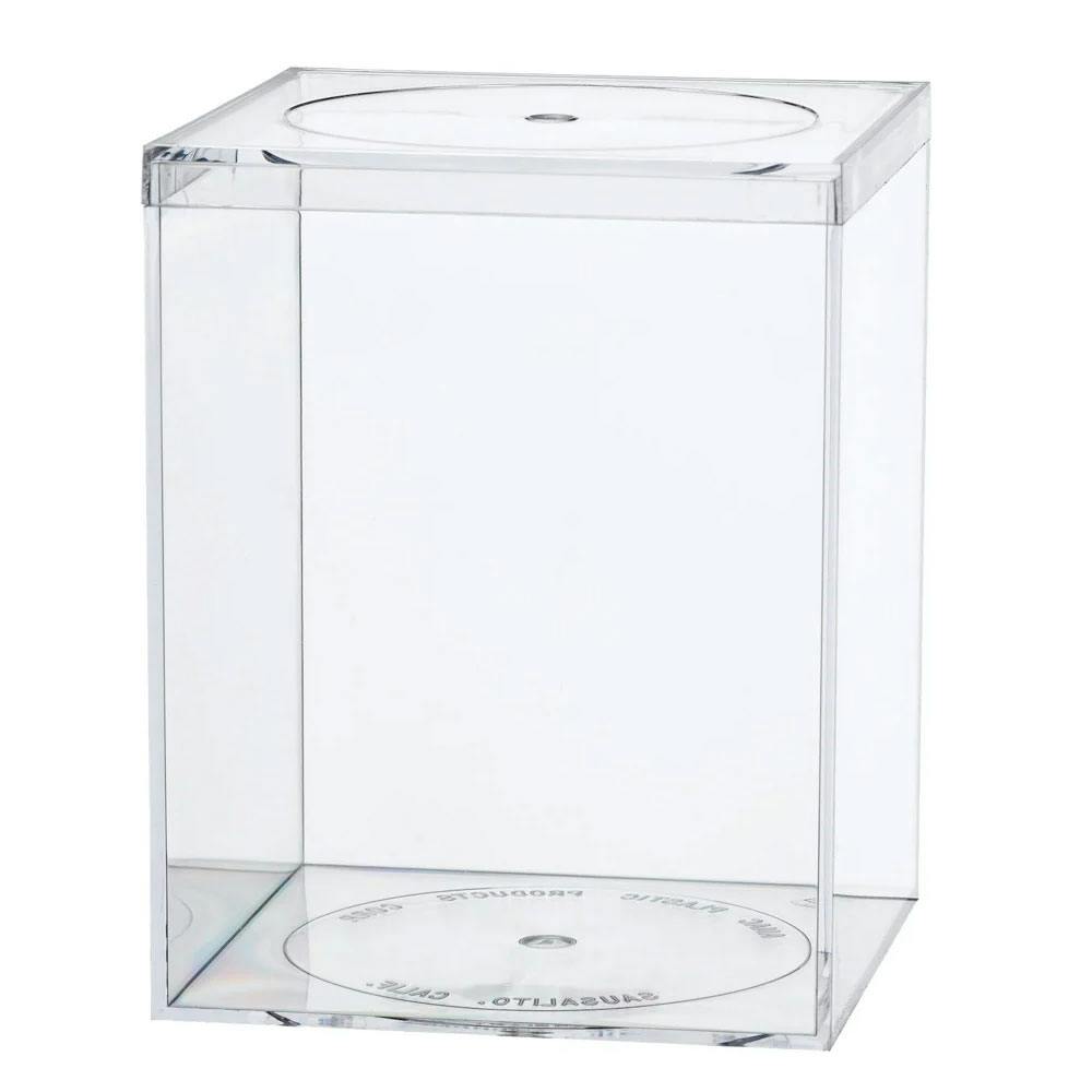 Clear Polystyrene Box with Flat Top Lid - 4" L x 4" W x 5-1/16" Hgt. (Case of 8)