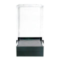 Clear Polystyrene Showcase Box with Black Pedestal - 1-7/16" L x 1-7/16" W x 2-3/4" Hgt. (Case of 25)