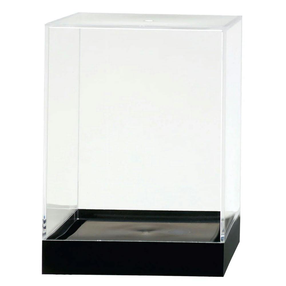 Clear Polystyrene Showcase Box with Black Pedestal - 4" L x 4" W x 5-1/2" Hgt. (Case of 8)