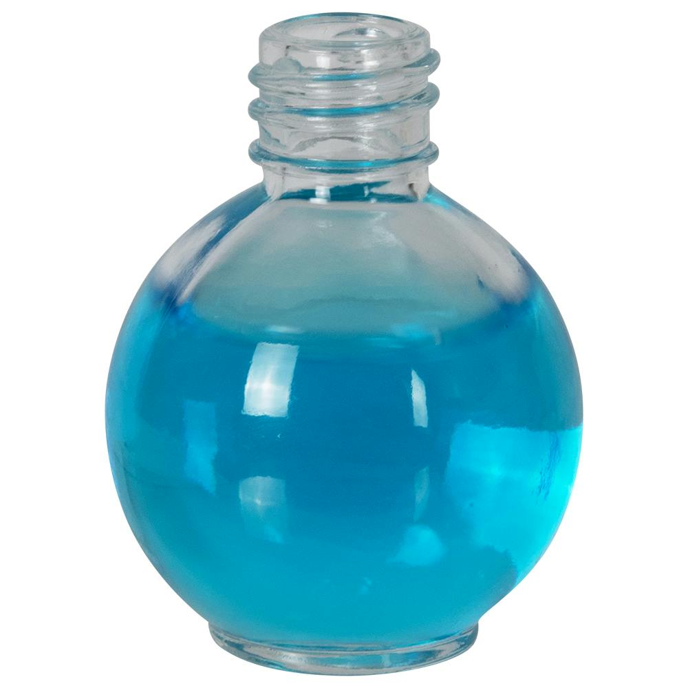30mL (1 oz.) Ball Round Clear Flint Glass Bottle with 18/415 Neck (Cap Sold Separately)