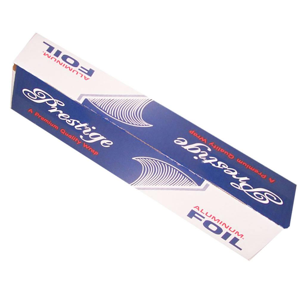 18" W x 500' L x 50 Gauge Thick Standard Silver Aluminum Foil Roll in Cutter Box