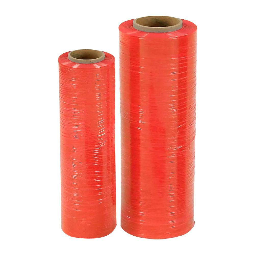 17" W x 1500' L x 80 Gauge Thick Red LLDPE Static Dissipative Hand Stretch Wrap - Case of 4