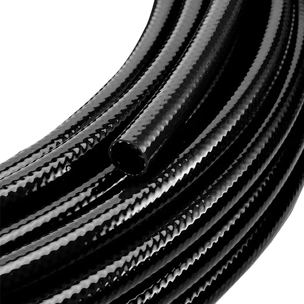 1" ID x 1.38" OD x 0.19" Wall Excelon Black Platinum-Cured Braided Silicone Tubing