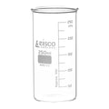 250mL Tall Form Clear Borosilicate Glass Berzelius Beaker without Spout - Case of 12