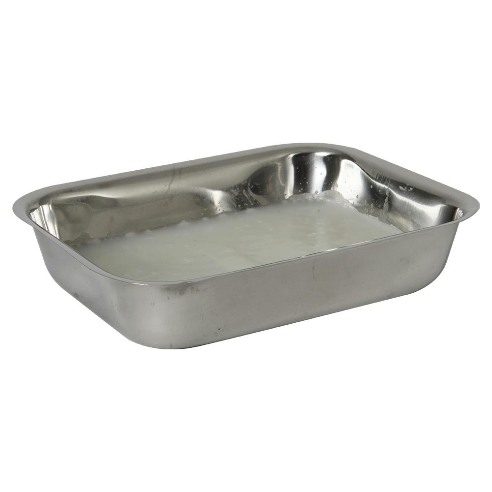 8" L x 6" W x 2" Hgt. Stainless Steel Dissecting Tray with White Wax