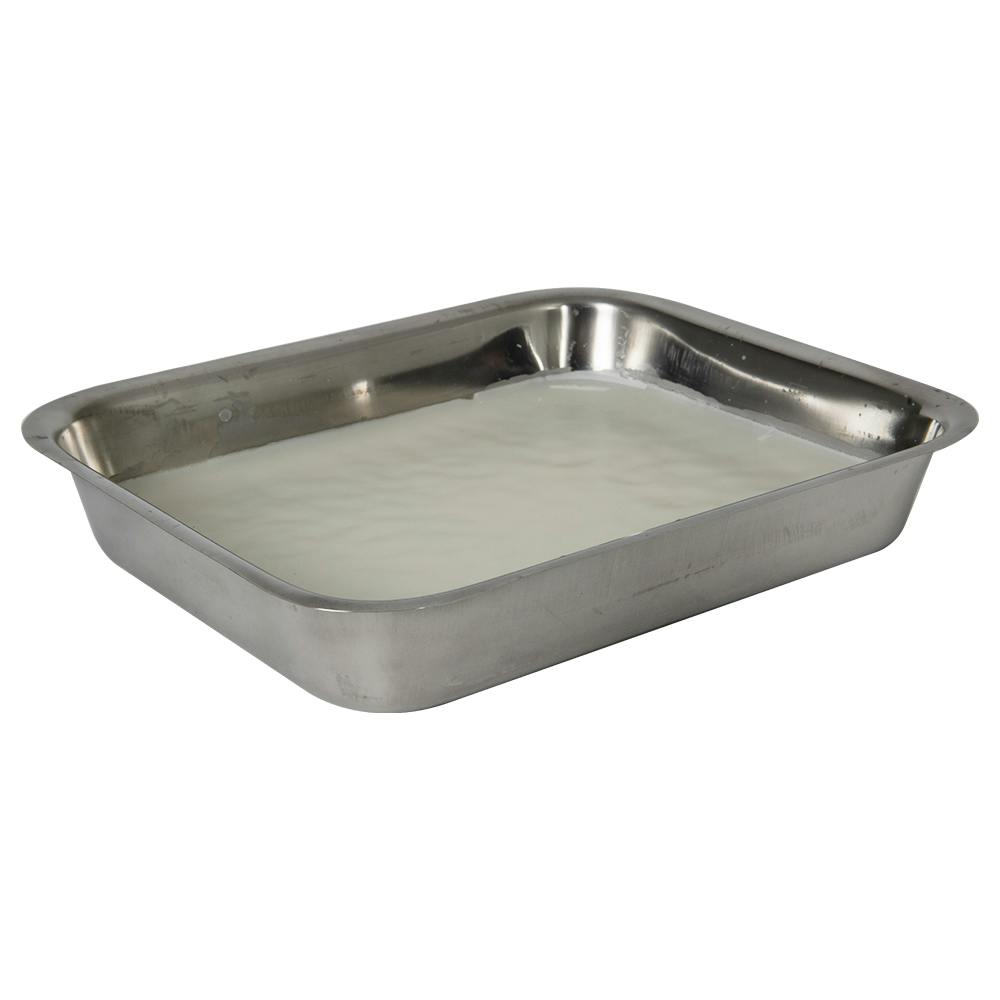 10" L x 8" W x 2" Hgt. Stainless Steel Dissecting Tray with White Wax