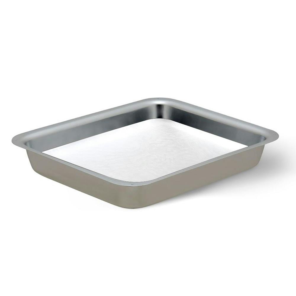 13-3/4" L x 10" W x 2" Hgt. Stainless Steel Dissecting Tray with White Wax