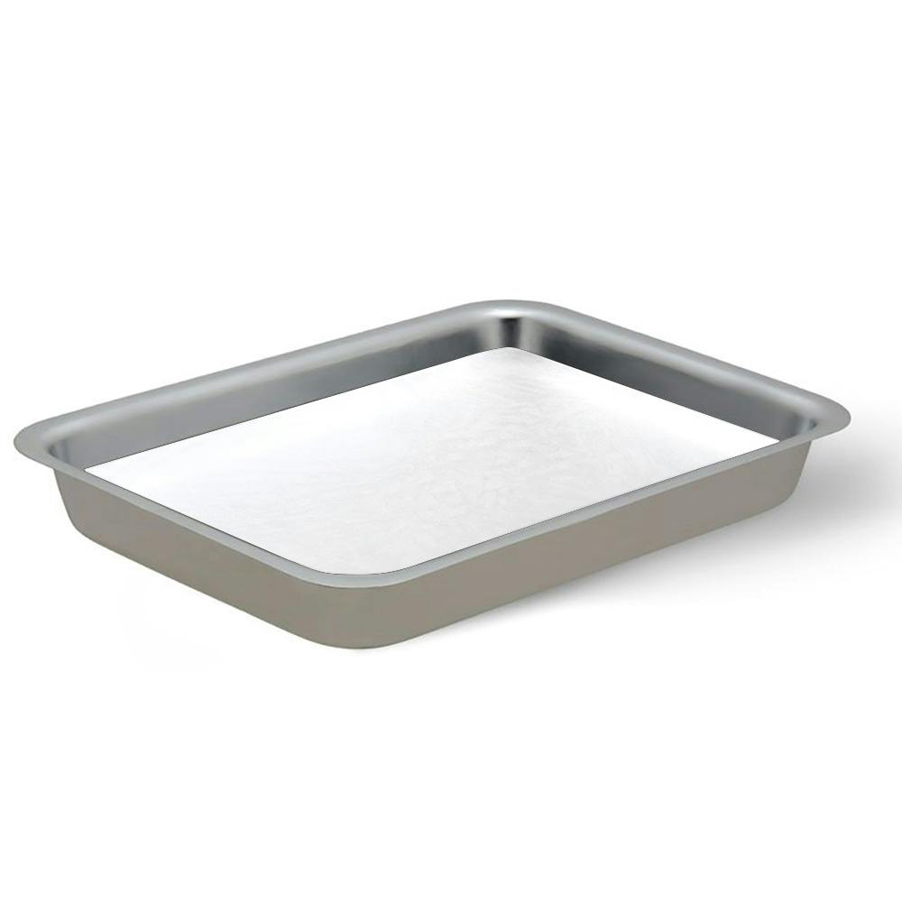 15" L x 12" W x 2" Hgt. Stainless Steel Dissecting Tray with White Wax