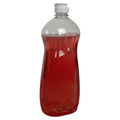 25 oz. Clear PET (100% PCR Material) Oval Dish Soap Bottle with 28/400 White Ribbed Simplicity Snap-Top Dispensing Cap