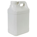 2-1/2 Gallon White HDPE Food-Grade Tamper-Evident F-Style Jug with 63mm Tamper-Evident Rieke® Cap with Foil Liner