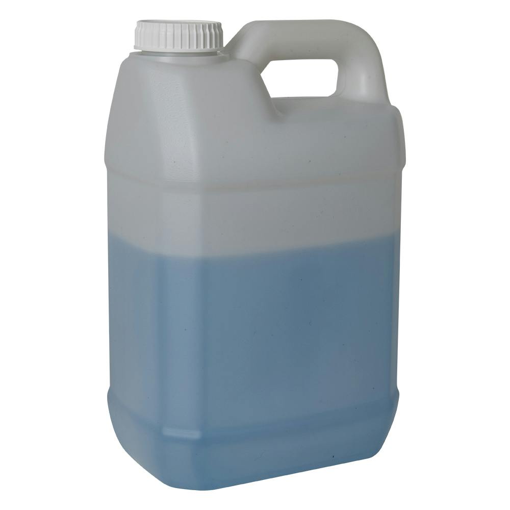2-1/2 Gallon Natural HDPE (52% PCR Material) F-Style Jug with 63mm White Unlined Rieke® Cap