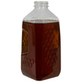 3 lb. (Honey Weight) Clear PET Honeycomb-Embossed Square Bottle with 38/400 Neck (Cap Sold Separately)