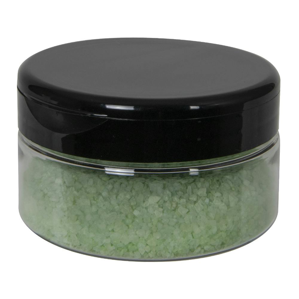 8 oz. Clear PET Straight-Sided Round Jar with 89/400 Black Snap-Top Cap