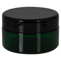 8 oz. Dark Green PET Straight-Sided Round Jar with 89/400 Black Snap-Top Cap