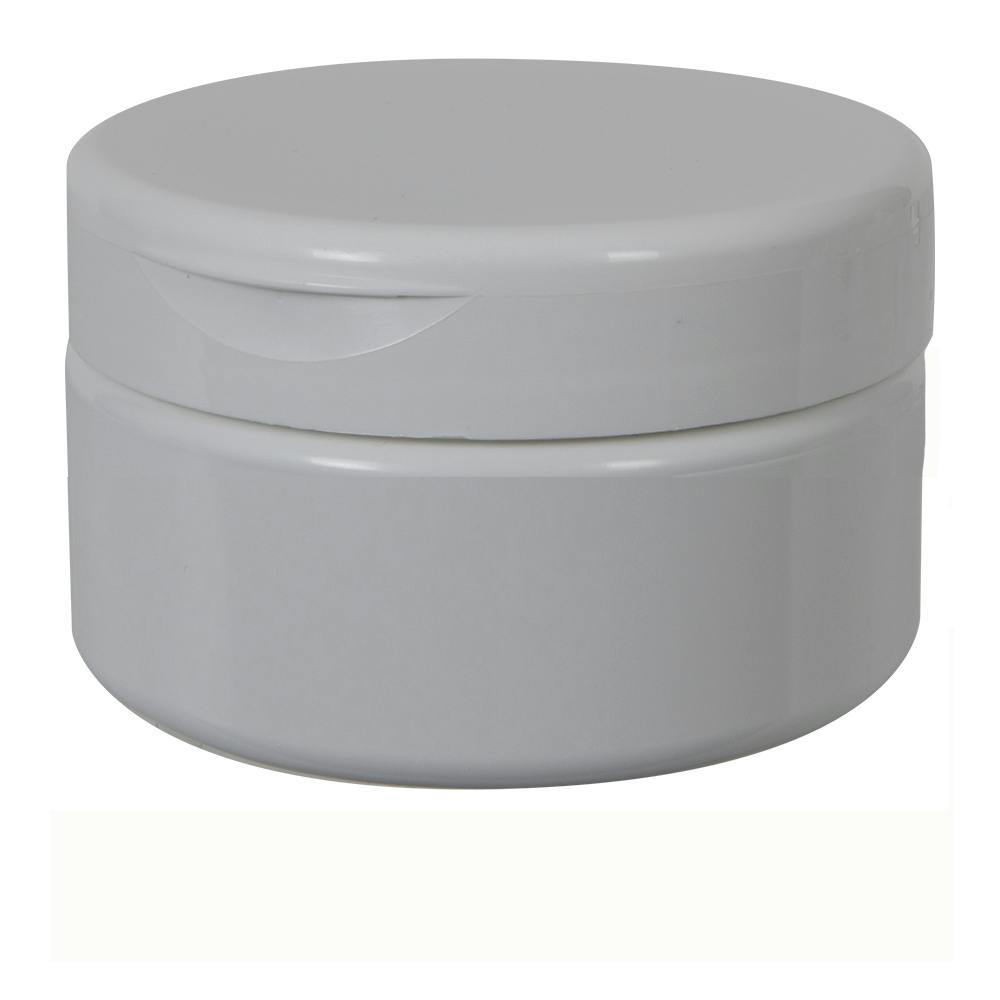 8 oz. White PET Straight-Sided Round Jar with 89/400 White Snap-Top Cap
