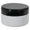 8 oz. White PET Straight-Sided Round Jar with 89/400 Black Snap-Top Cap
