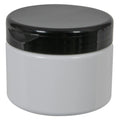 12 oz. White PET Straight-Sided Round Jar with 89/400 Black Snap-Top Cap