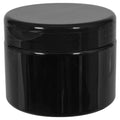 12 oz. Black PET Straight-Sided Round Jar with 89/400 Black Snap-Top Cap