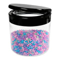 16 oz. Clear PET Straight-Sided Round Jar with 89/400 Black Snap-Top Cap